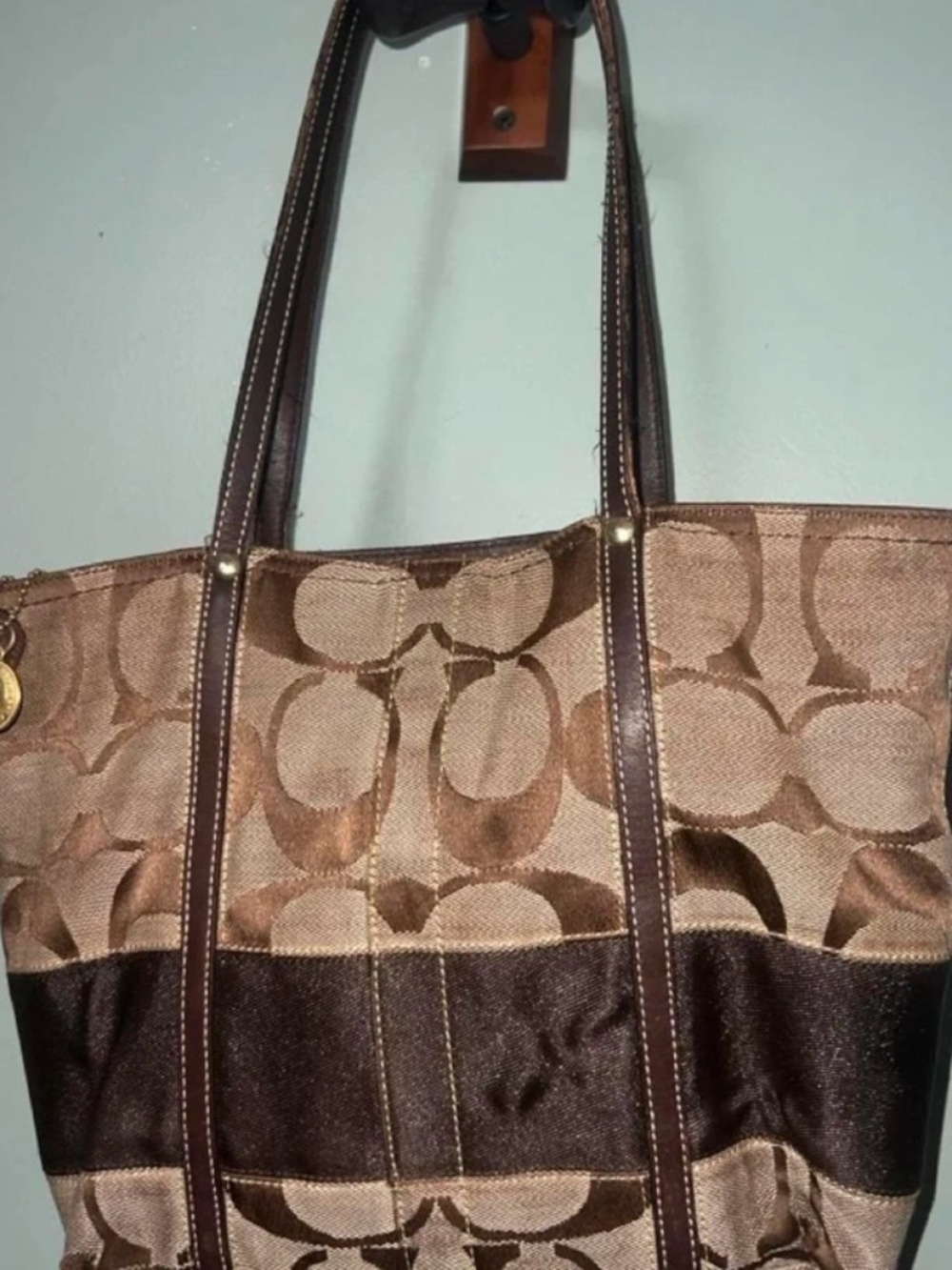Vintage Coach Legacy Jacquard Tote Brown 11098